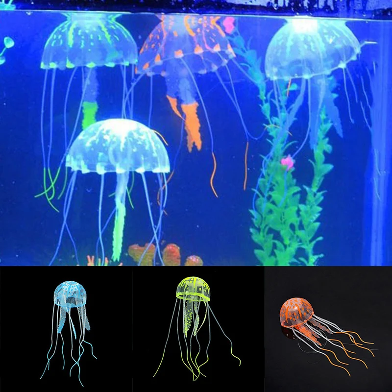 Имитация аквариума флуоресцентная Медуза аквариумная ландшафтные аксессуары