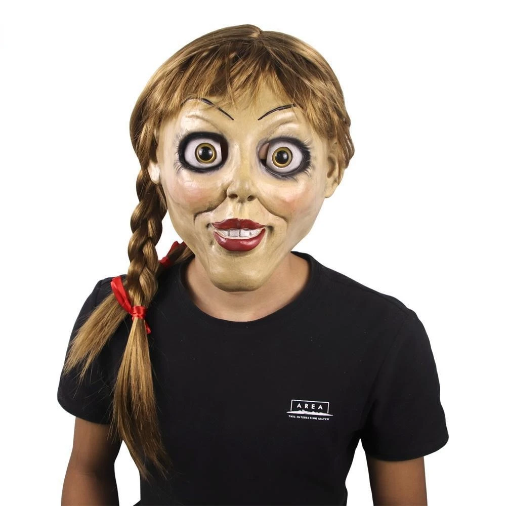 Хэллоуин маска для косплея Annabelle латексная косплей кукла Annabel страшный фильм