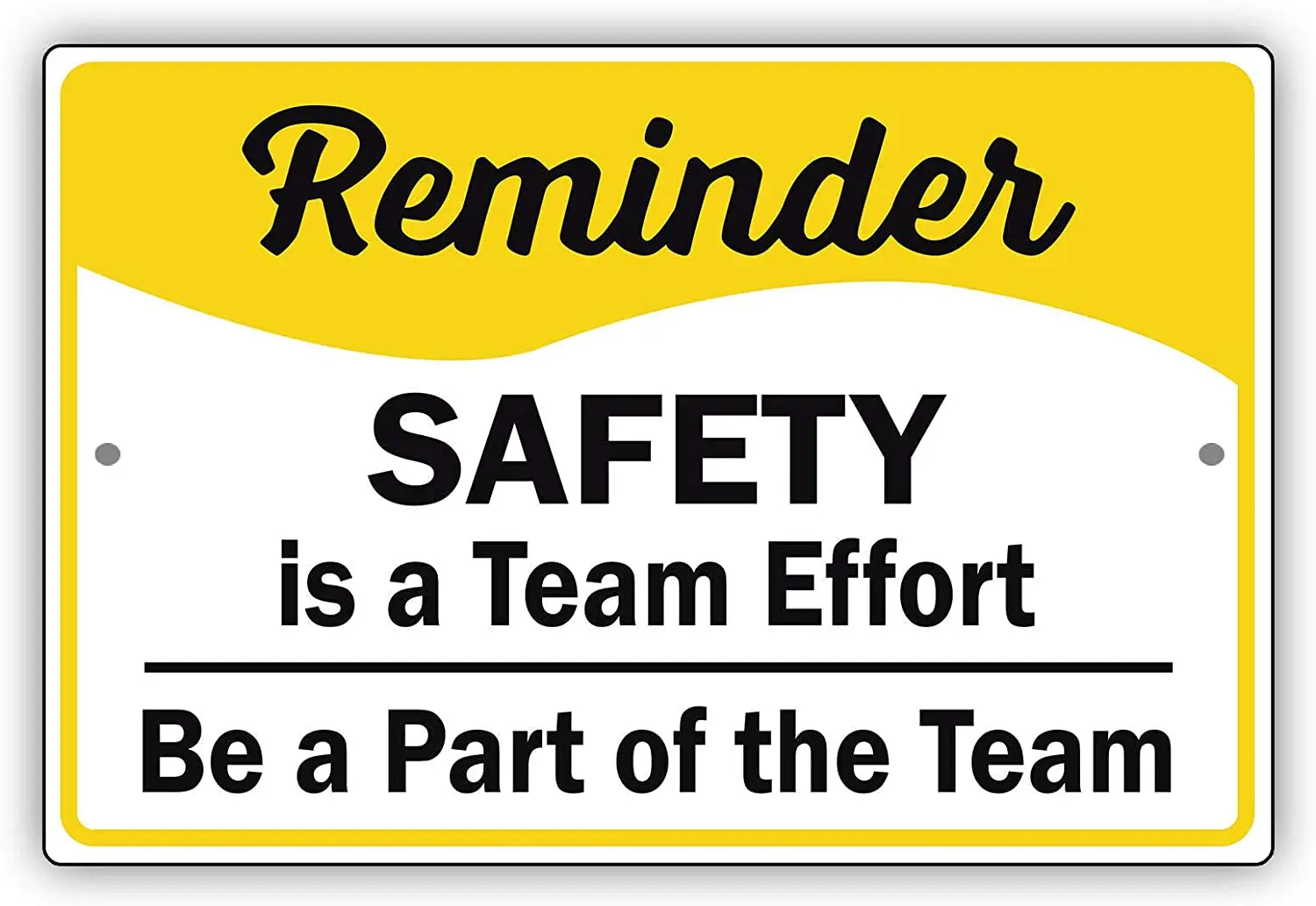 Afterprints Reminder Safety is A Team Effort Be A Part of The Novelty Aluminum Metal Sign 8"x12" 
Afterprints Reminder Safety is A Team Effort Be A Part of The Novelty Aluminum Metal Sign 8"x12"