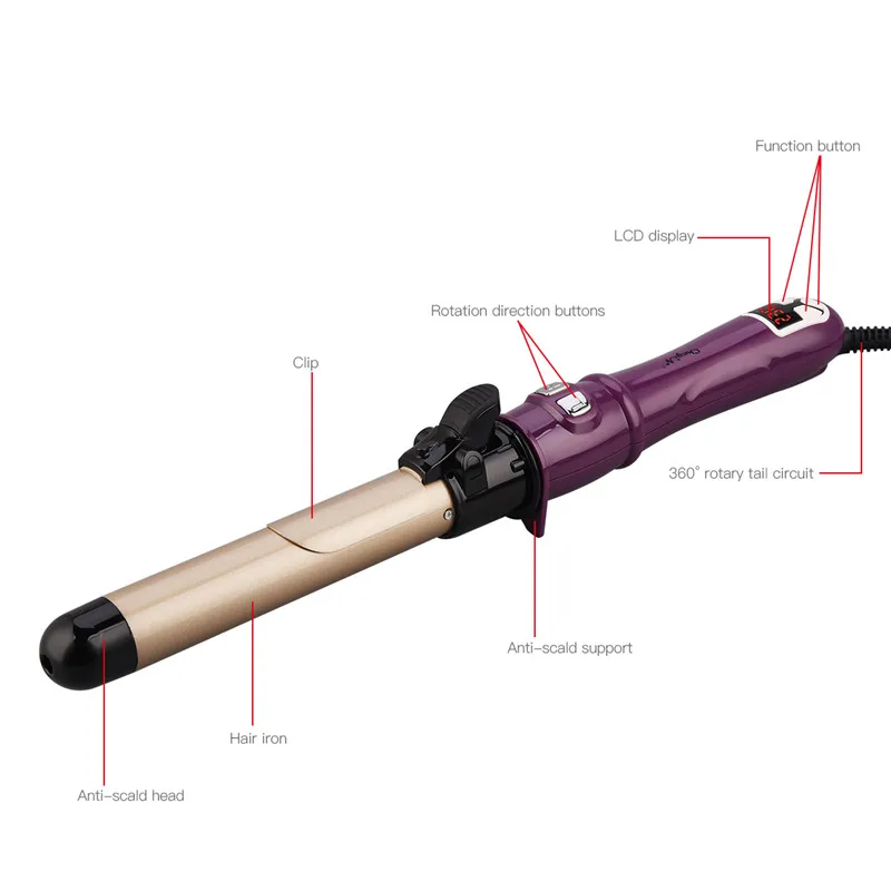 28mm Hair Curling Wands Curling Irons Automatic Hair Curler Waver Professional LCD Display Auto Rotating Hair Styling Tools 48
28mm Hair Curling Wands Curling Irons Automatic Hair Curler Waver Professional LCD Display Auto Rotating Hair Styling Tools 48