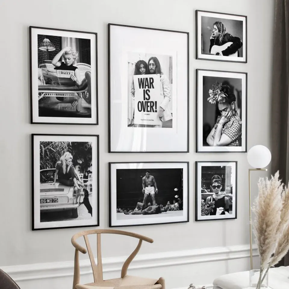 Famous Movie Star Portrait Poster Marilyn Monroe Audrey Hepburn Canvas Painting Photography Black and White Pictures Home Decor
Famous Movie Star Portrait Poster Marilyn Monroe Audrey Hepburn Canvas Painting Photography Black and White Pictures Home Decor