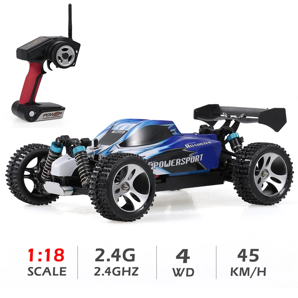 

Wltoys A959 1:18 2.4Ghz 4WD RC Car Off-Road Car 45KM/H High Speed Racing Buggy Car Remote Control Vehicle RTR RC Car Toys Kids