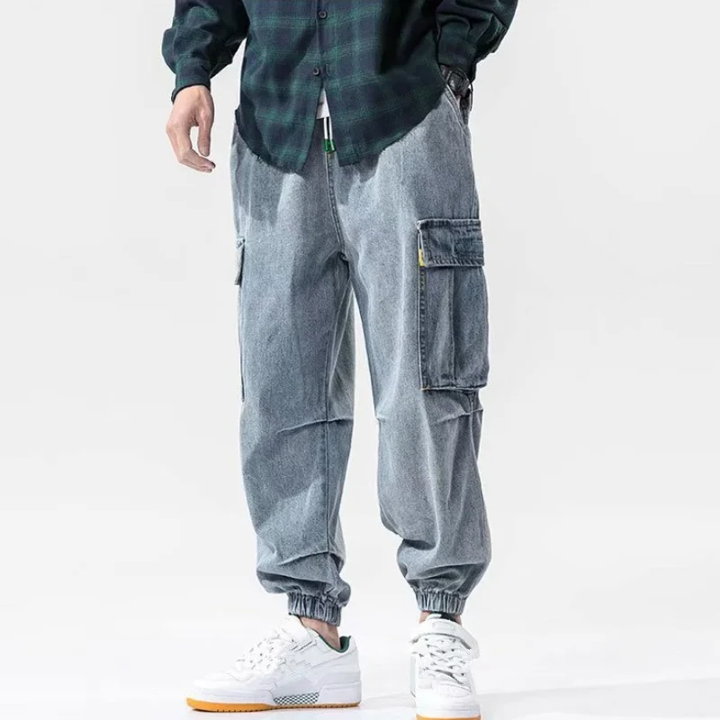 Blue Jeans Man Safari Style Retro High Street Multi-pocket Tie Feet Pencil Pants Oversized Micro-bomb Causal Man Jeans Pants
Blue Jeans Man Safari Style Retro High Street Multi-pocket Tie Feet Pencil Pants Oversized Micro-bomb Causal Man Jeans Pants