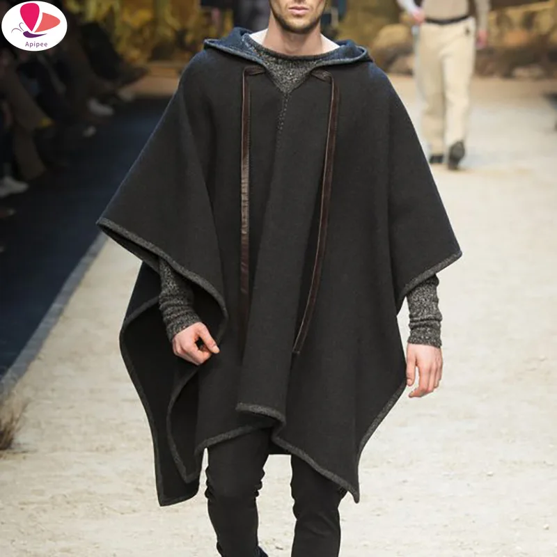 Fashion Men Cloak Coats Cape Woollen Hooded Jackets Solid Color Streetwear Autumn Winter Poncho Irregular Overcoat
Fashion Men Cloak Coats Cape Woollen Hooded Jackets Solid Color Streetwear Autumn Winter Poncho Irregular Overcoat