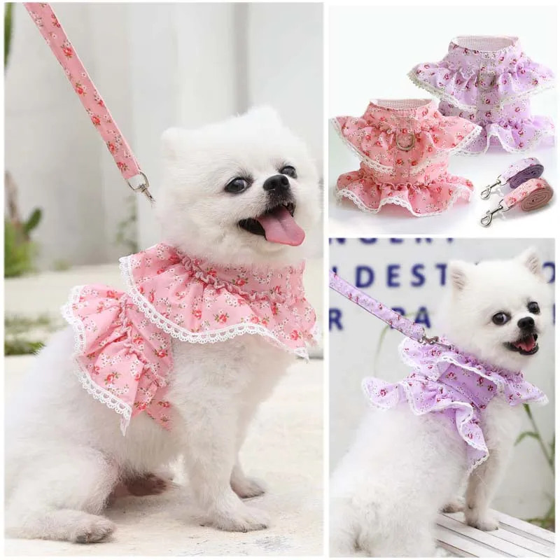 Floral Dog Harness Leash Set Cute Pet Puppy Harnesses Vest Small Dogs Cat Chest Strap Leashes For Chihuahua Bichon Pet Leads
Floral Dog Harness Leash Set Cute Pet Puppy Harnesses Vest Small Dogs Cat Chest Strap Leashes For Chihuahua Bichon Pet Leads