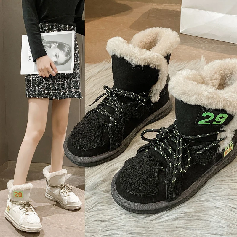 Women Snow Boots Winter Platform Shoes Ankle Boots for Women Non-slip Keep Warm Wool Women's Sneakers Sweet Ankle Boots
Women Snow Boots Winter Platform Shoes Ankle Boots for Women Non-slip Keep Warm Wool Women's Sneakers Sweet Ankle Boots