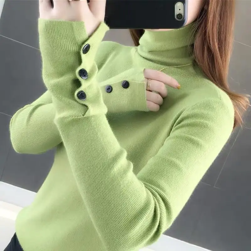 Autumn Slim-Fit Long-Sleeved Pile Style Turtleneck Knit Low Waist Jersey Women's Tight Sweater Women's Inner Autumn and Winter
Autumn Slim-Fit Long-Sleeved Pile Style Turtleneck Knit Low Waist Jersey Women's Tight Sweater Women's Inner Autumn and Winter