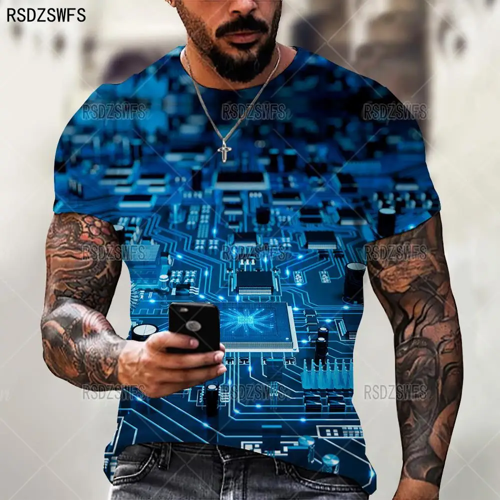 2021 Summer New Fashion Trend Electronic Chip Pattern Men's 3D Printed T-shirt Street Personality Wild Loose Oversize XXS-5XL
2021 Summer New Fashion Trend Electronic Chip Pattern Men's 3D Printed T-shirt Street Personality Wild Loose Oversize XXS-5XL