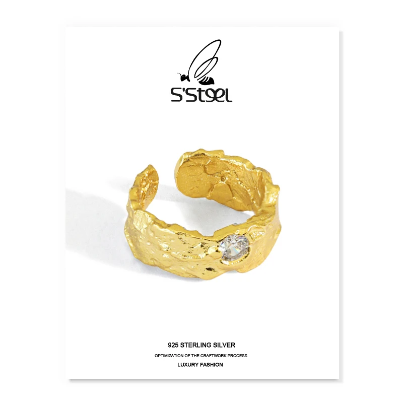 S'STEEL Korean Rings For Women 925 Sterling Silver Designer Irregular Zircon Opening Statement Ring Anillos Mujer Plata Jewelry
S'STEEL Korean Rings For Women 925 Sterling Silver Designer Irregular Zircon Opening Statement Ring Anillos Mujer Plata Jewelry
