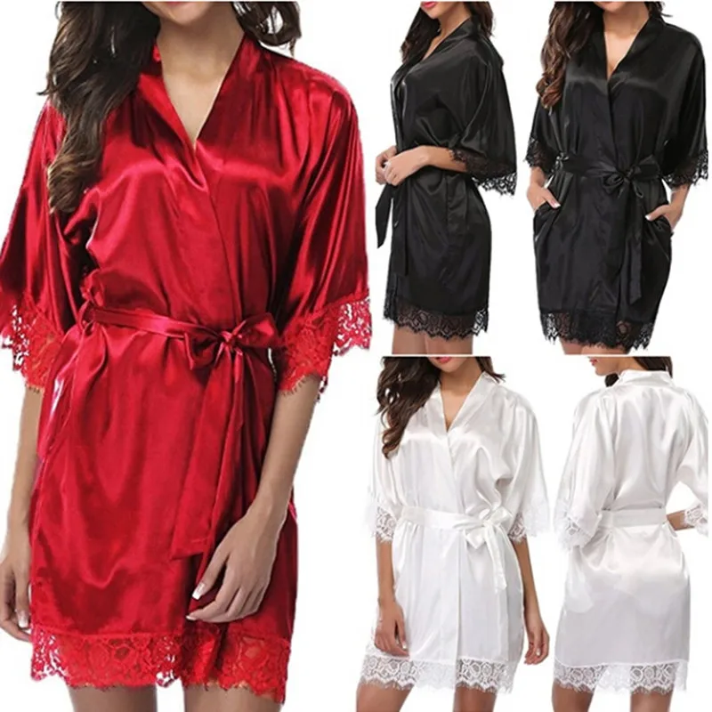 Women Summer Sexy Nightdress Solid Color Ice Silk Pajamas Ladies Sexy Lace Sleepwear Suit Two-piece Set Large Size Pajamas
Women Summer Sexy Nightdress Solid Color Ice Silk Pajamas Ladies Sexy Lace Sleepwear Suit Two-piece Set Large Size Pajamas