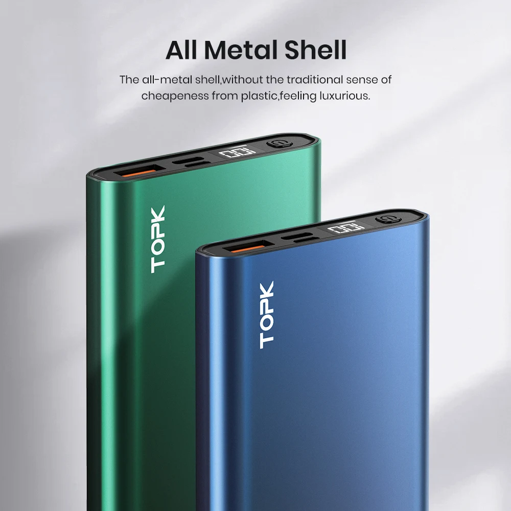TOPK I1006P Power Bank 10000mAh Portable Charger LED External Battery PowerBank PD Two-way Fast Charging PoverBank for Xiaomi mi
TOPK I1006P Power Bank 10000mAh Portable Charger LED External Battery PowerBank PD Two-way Fast Charging PoverBank for Xiaomi mi