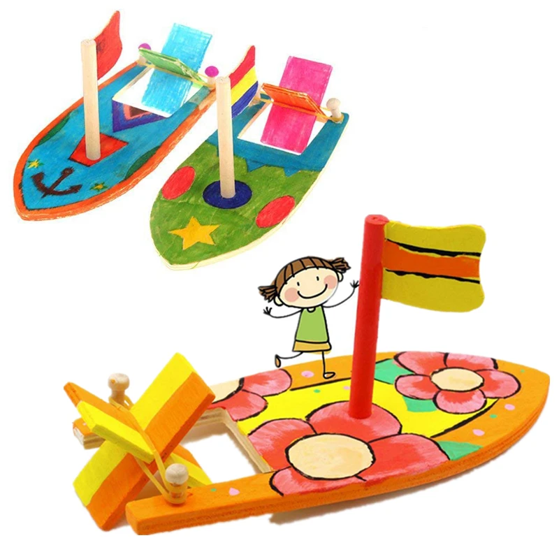 

Модель корабля деревянная парусная лодка Сборная модель строительные комплекты игрушки парусная детская раскраска «сделай сам» лодки дет...