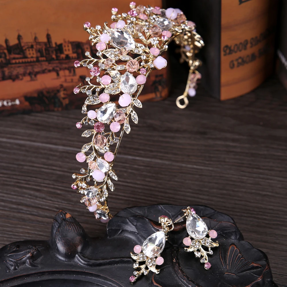 Luxury Pink Crystal Bridal Crown Headband Metal Glitter Women Hair Hoop Exquisite Wedding Headwear Jewelry
Luxury Pink Crystal Bridal Crown Headband Metal Glitter Women Hair Hoop Exquisite Wedding Headwear Jewelry