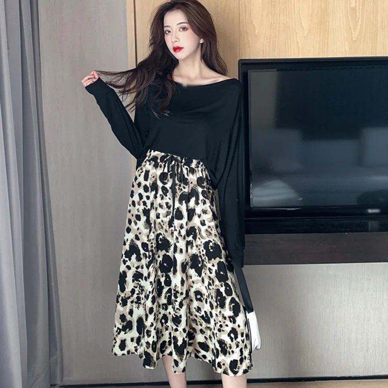 Summer Leopard Skirts Women High Waist Lace-Up Sweet Leisure A Line Floral Print Pleated Elastic Skirts 
Summer Leopard Skirts Women High Waist Lace-Up Sweet Leisure A Line Floral Print Pleated Elastic Skirts