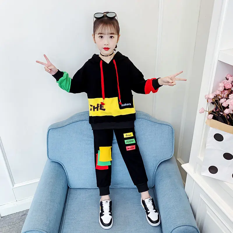 Girls Suit Sweatshirts +Pants Cotton Hooded 2Pcs/Sets 2021 Splicing Spring Autumn Teenager Kid School Outdoor Children Clothing
Girls Suit Sweatshirts +Pants Cotton Hooded 2Pcs/Sets 2021 Splicing Spring Autumn Teenager Kid School Outdoor Children Clothing