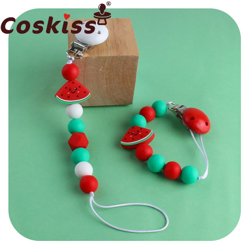Coskiss 1pcs Food Grade Silicone Beads Red and White Watermelon No BPA Baby Nipple Holder Chain Pacifier Clips Bath Gift
Coskiss 1pcs Food Grade Silicone Beads Red and White Watermelon No BPA Baby Nipple Holder Chain Pacifier Clips Bath Gift