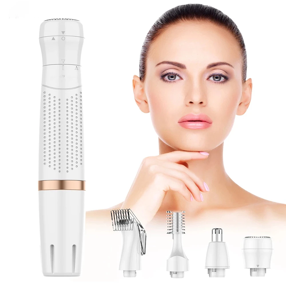 4 IN 1 Electric Hair Remover Lady Shaver Nose Hair Bikini Eyebrow Trimmer Painless Leg Armpit Shaver Razor Women Epilator
4 IN 1 Electric Hair Remover Lady Shaver Nose Hair Bikini Eyebrow Trimmer Painless Leg Armpit Shaver Razor Women Epilator