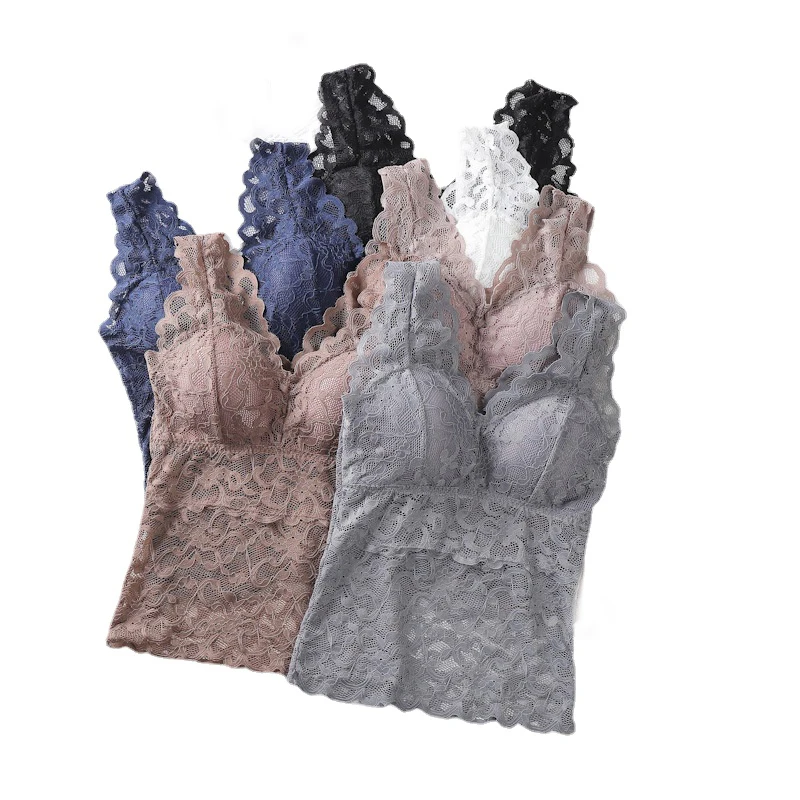 Deep V Lace Bras Women Underwear Plus Size Bra M L XL XXXL Brassiere Wireless Bralette Long Sexy Lace Bra With Pad Vest Top
Deep V Lace Bras Women Underwear Plus Size Bra M L XL XXXL Brassiere Wireless Bralette Long Sexy Lace Bra With Pad Vest Top