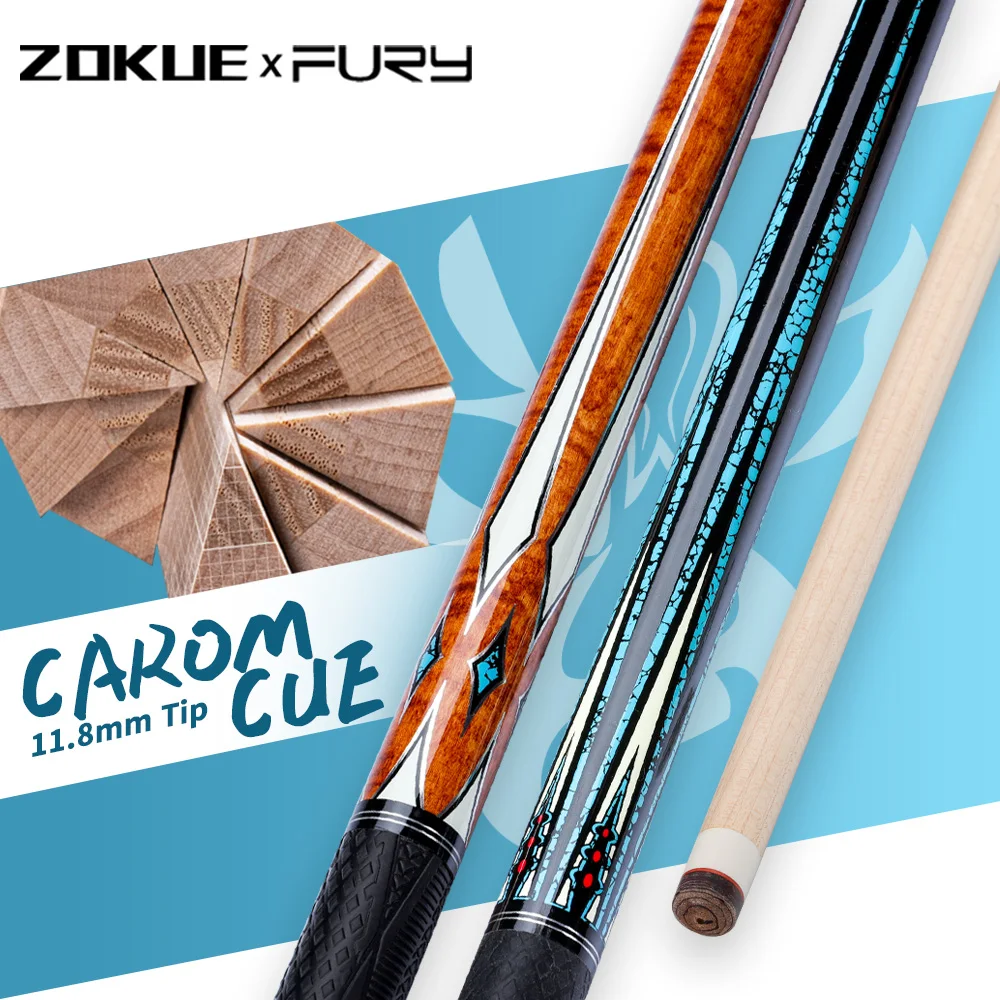 FURY ZOKUE TEC 10 in 1 Technology Shaft 3 Cushion Cue Leather Handle Butt Carom Billiard Cue Quick Joint 11.8mm Stick Kit
FURY ZOKUE TEC 10 in 1 Technology Shaft 3 Cushion Cue Leather Handle Butt Carom Billiard Cue Quick Joint 11.8mm Stick Kit