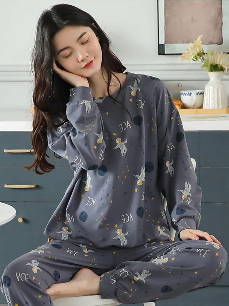 Home Suit for Women Spring Ladies Cute Pyjamas Women Cotton Long-sleeved Plus Size Two-piece Home Clothes Pijama Hombre
Home Suit for Women Spring Ladies Cute Pyjamas Women Cotton Long-sleeved Plus Size Two-piece Home Clothes Pijama Hombre