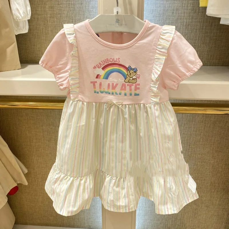 2021summer new 2-9 years old fashion short sleeve dress Rainbow stripe princess dress girl Wedding flower girl dresses
2021summer new 2-9 years old fashion short sleeve dress Rainbow stripe princess dress girl Wedding flower girl dresses