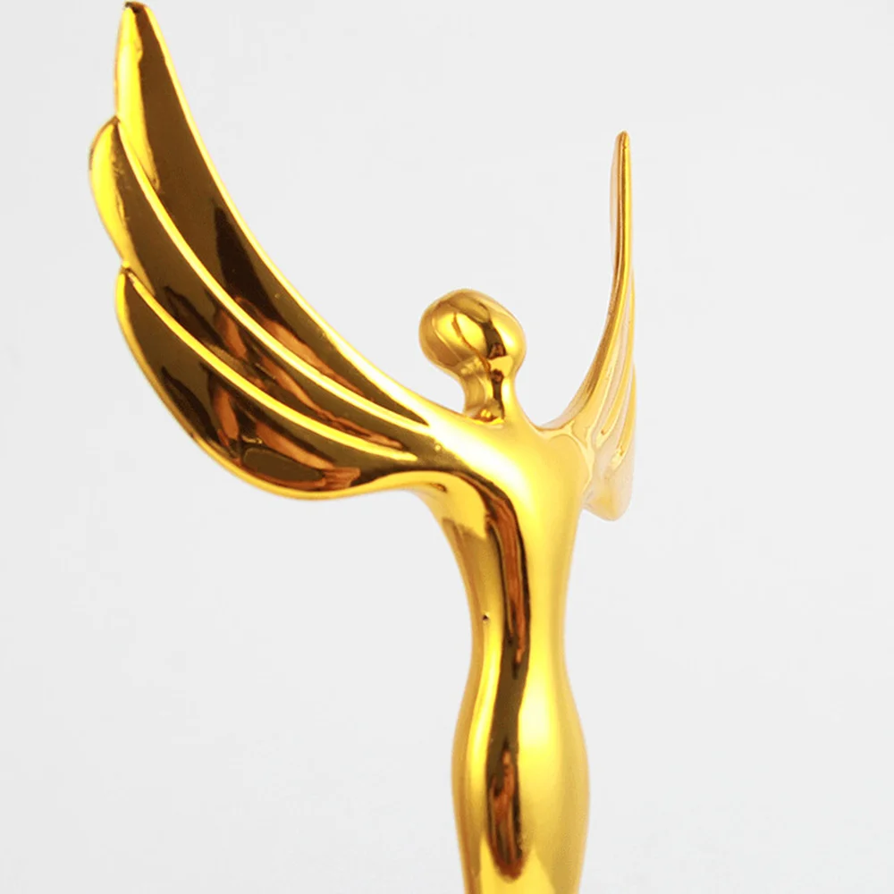 1Pc Trophy Achievement Award Glod Angel Award Gold Male Award for School Company (Golden)