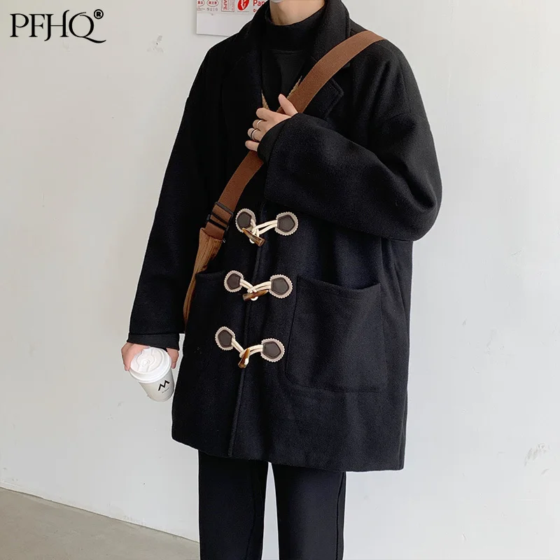 PFHQ 2021 New Men's Fashion Loose Black Plus Cotton Thick Horn Buckle Korean Style Trendy Woolen Coat Autumn And Winter 21E342
PFHQ 2021 New Men's Fashion Loose Black Plus Cotton Thick Horn Buckle Korean Style Trendy Woolen Coat Autumn And Winter 21E342