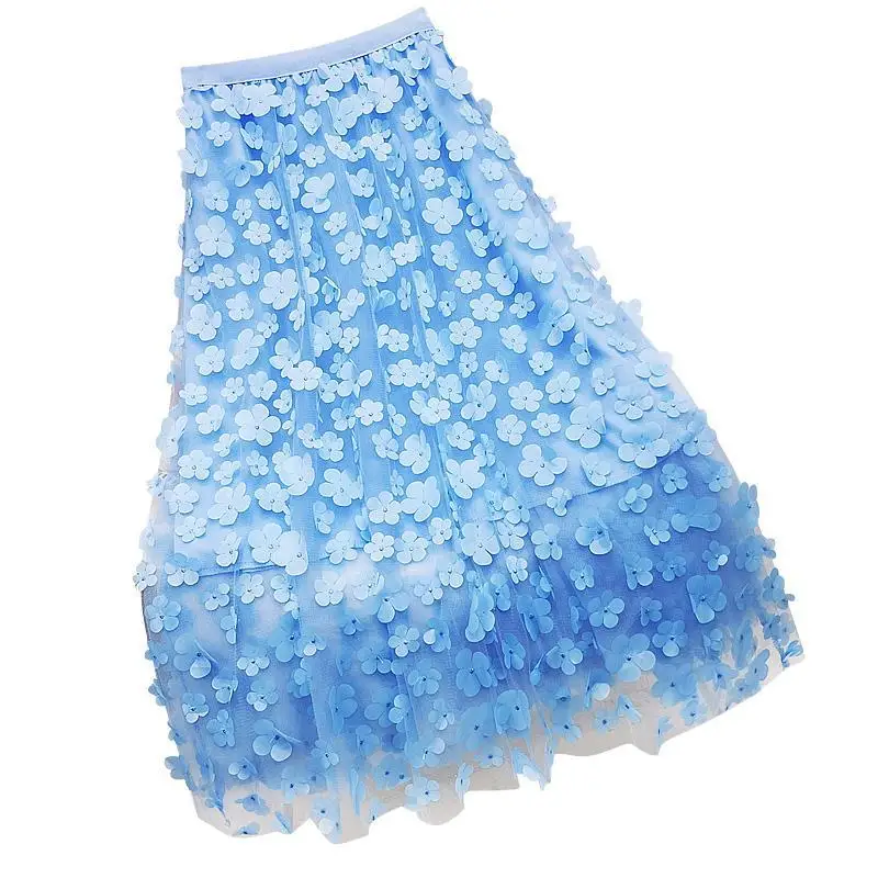 Smlinan летняя сетчатая плиссированная длинная юбка женская модная эластичная