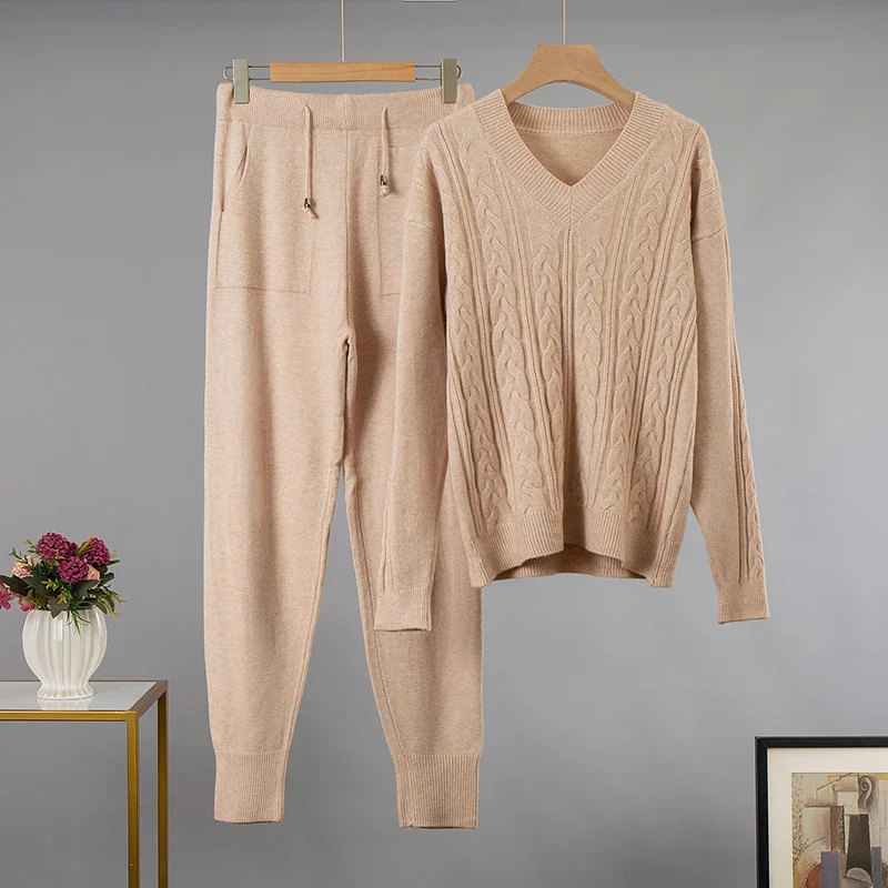 Mozuleva Oversized Two Piece Women Autumn Knitted Tracksuits Winter Cashmere V Neck Sweater Harem Pants 2 Piece Warm Set Outfits
Mozuleva Oversized Two Piece Women Autumn Knitted Tracksuits Winter Cashmere V Neck Sweater Harem Pants 2 Piece Warm Set Outfits