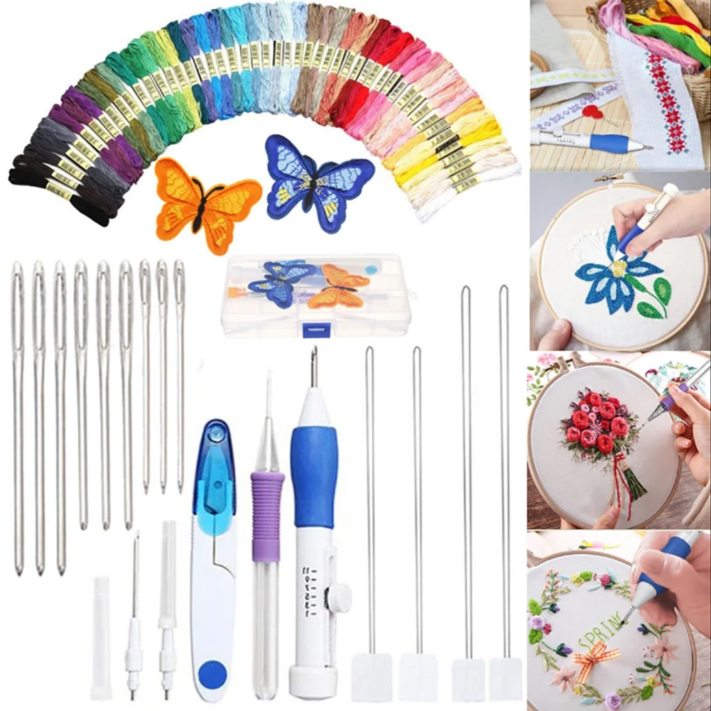 Embroidery Stitching Punch Needle Embroidery Kit Craft Tool Set Including 50 Color Threads for DIY Sewing Embroidery Cross
Embroidery Stitching Punch Needle Embroidery Kit Craft Tool Set Including 50 Color Threads for DIY Sewing Embroidery Cross