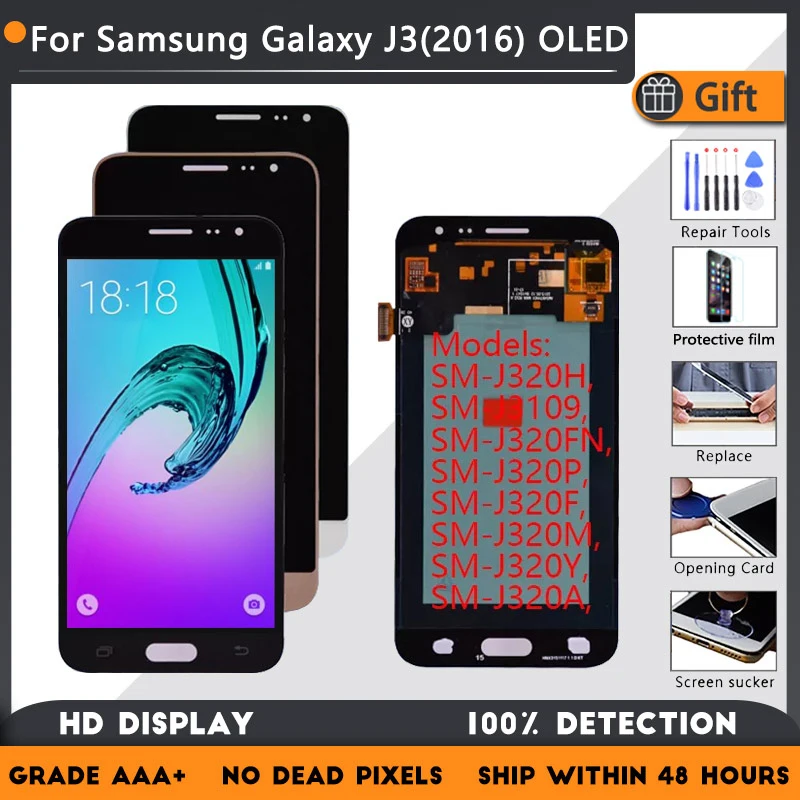 5.0" Super AMOLED For Samsung Galaxy J3 2016 Screens J320F J320 J320FN LCD Display Screen Digitizer Frame Replacement
5.0" Super AMOLED For Samsung Galaxy J3 2016 Screens J320F J320 J320FN LCD Display Screen Digitizer Frame Replacement