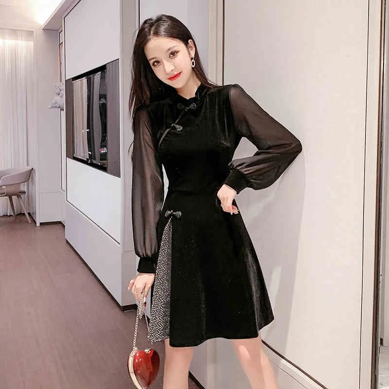 Black Qipao Vietnam Clothing Elegant Chinese Dresses Short Japanese Style Dress Cheongsam Oriental Dress Ao Dai Dress FF2790
Black Qipao Vietnam Clothing Elegant Chinese Dresses Short Japanese Style Dress Cheongsam Oriental Dress Ao Dai Dress FF2790