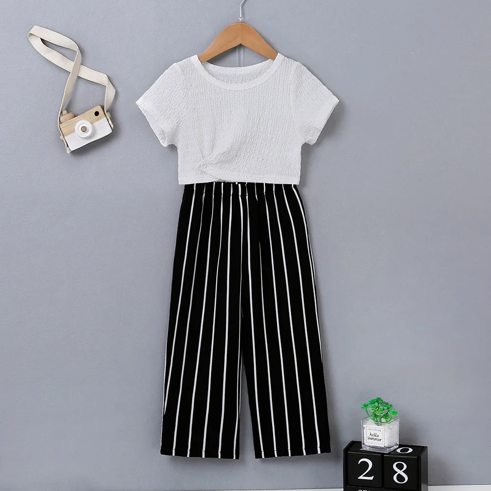 Toddler Girl Clothes 2022 Spring Summer New Fashion Children Clothing Short Sleeve Solid Top + Striped Long Trousers 2Pcs Suit
Toddler Girl Clothes 2022 Spring Summer New Fashion Children Clothing Short Sleeve Solid Top + Striped Long Trousers 2Pcs Suit