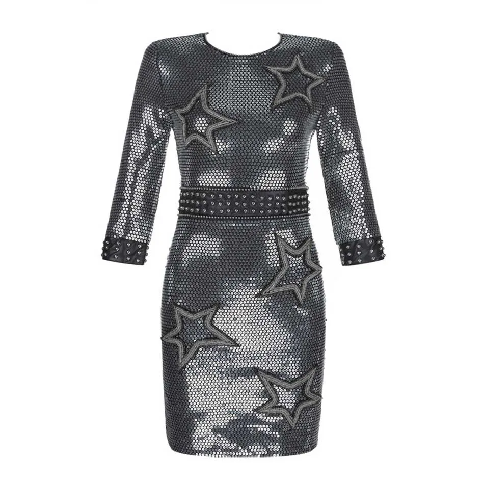 Ailigou 2021 Summer Women'S New Dress Sexy Sequins Beaded Five-Pointed Star Design Seven-Point Sleeve Dress Vestidos
Ailigou 2021 Summer Women'S New Dress Sexy Sequins Beaded Five-Pointed Star Design Seven-Point Sleeve Dress Vestidos