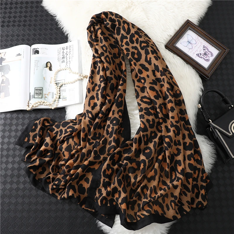 2021 дизайнерский брендовый женский шарф с леопардовым принтом хлопок большой