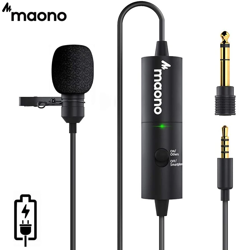 Микрофон MAONO AU 100R Lavalier Аккумуляторный всенаправленный конденсаторный микрофон с