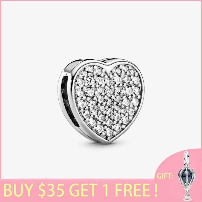 Authentic 2021 100% S925 Sterling Silver Beads Crystal Pave Heart Clip Charm fit Original Pandora Bracelets Women DIY Jewelry
Authentic 2021 100% S925 Sterling Silver Beads Crystal Pave Heart Clip Charm fit Original Pandora Bracelets Women DIY Jewelry