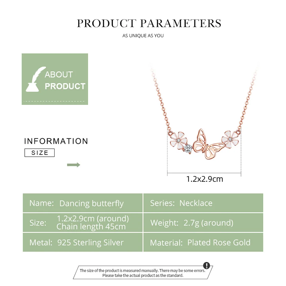 BAMOER Butterfly and Flower Necklace 925 Sterling Silver Enamel Floral Short Choker Necklace Silver Korean Jewelry BSN053
BAMOER Butterfly and Flower Necklace 925 Sterling Silver Enamel Floral Short Choker Necklace Silver Korean Jewelry BSN053