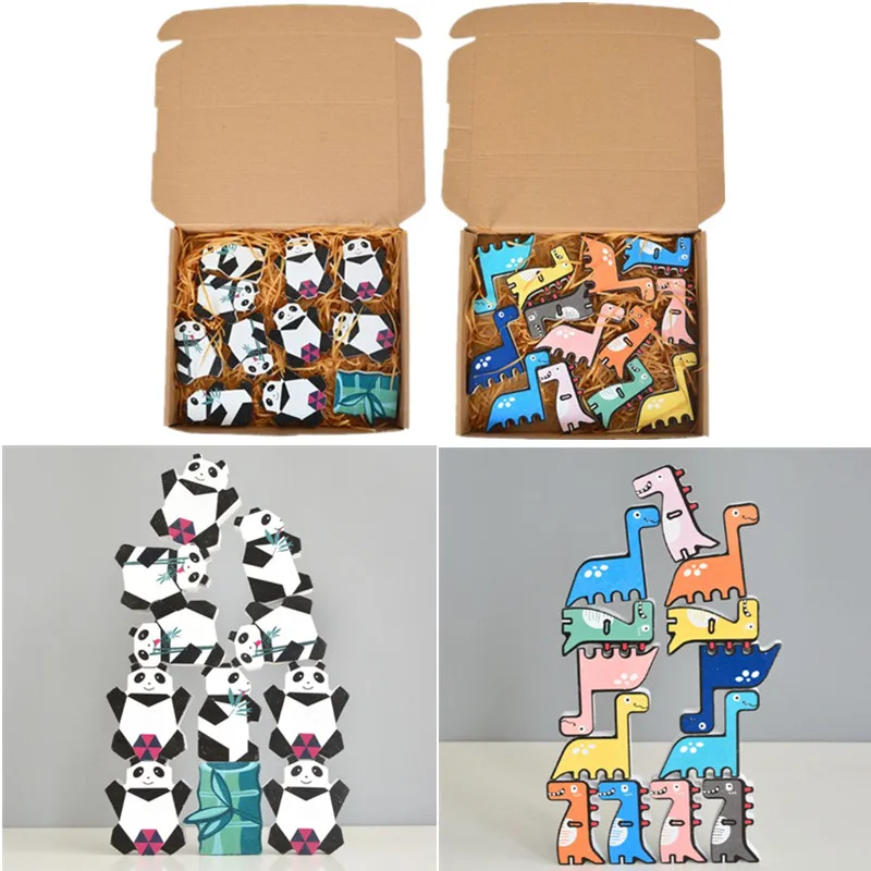13 Pcs/box Children Wooden Stacking Game Building Blocks Cartoon Panda Dinosaur Wooden Blocks Kids Creative Educational Toys
13 Pcs/box Children Wooden Stacking Game Building Blocks Cartoon Panda Dinosaur Wooden Blocks Kids Creative Educational Toys