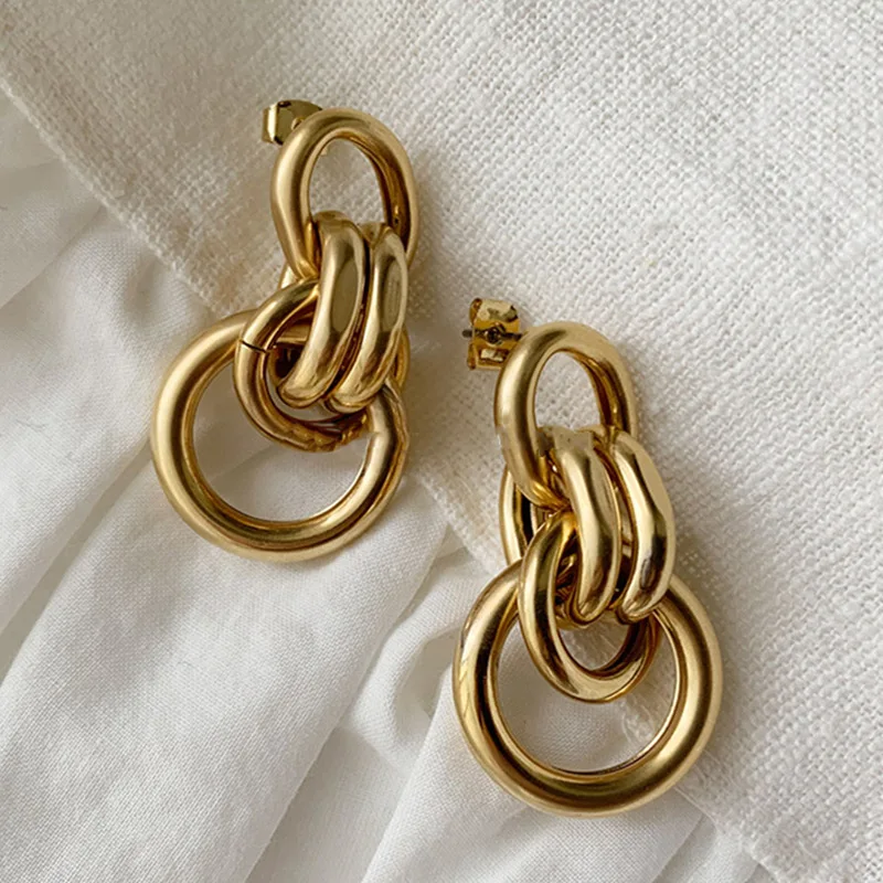 S925 Post Anti-allergy Street Style Geometric Circle Cluster 14k Gold Plated Statement Earrings for Women Ladies Gold Earring
S925 Post Anti-allergy Street Style Geometric Circle Cluster 14k Gold Plated Statement Earrings for Women Ladies Gold Earring