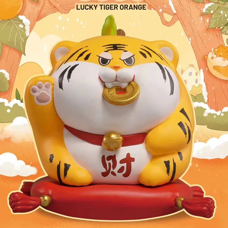 

Lucky Tiger Orange Blind Box Doll Fat Tiger Anime Figures Toys Cartoon Kawaii Surprise Box Guess Bag Toys For Gift Mystery Box