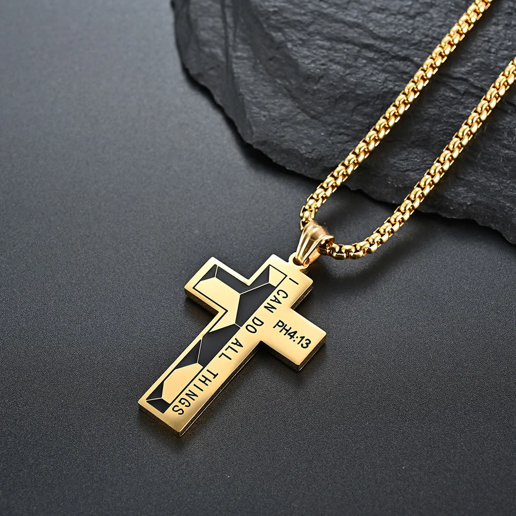 European And American Style Minority Personality Titanium Steel Jewelry Plated K Gold Cross Pendant Necklace For Men Women
European And American Style Minority Personality Titanium Steel Jewelry Plated K Gold Cross Pendant Necklace For Men Women