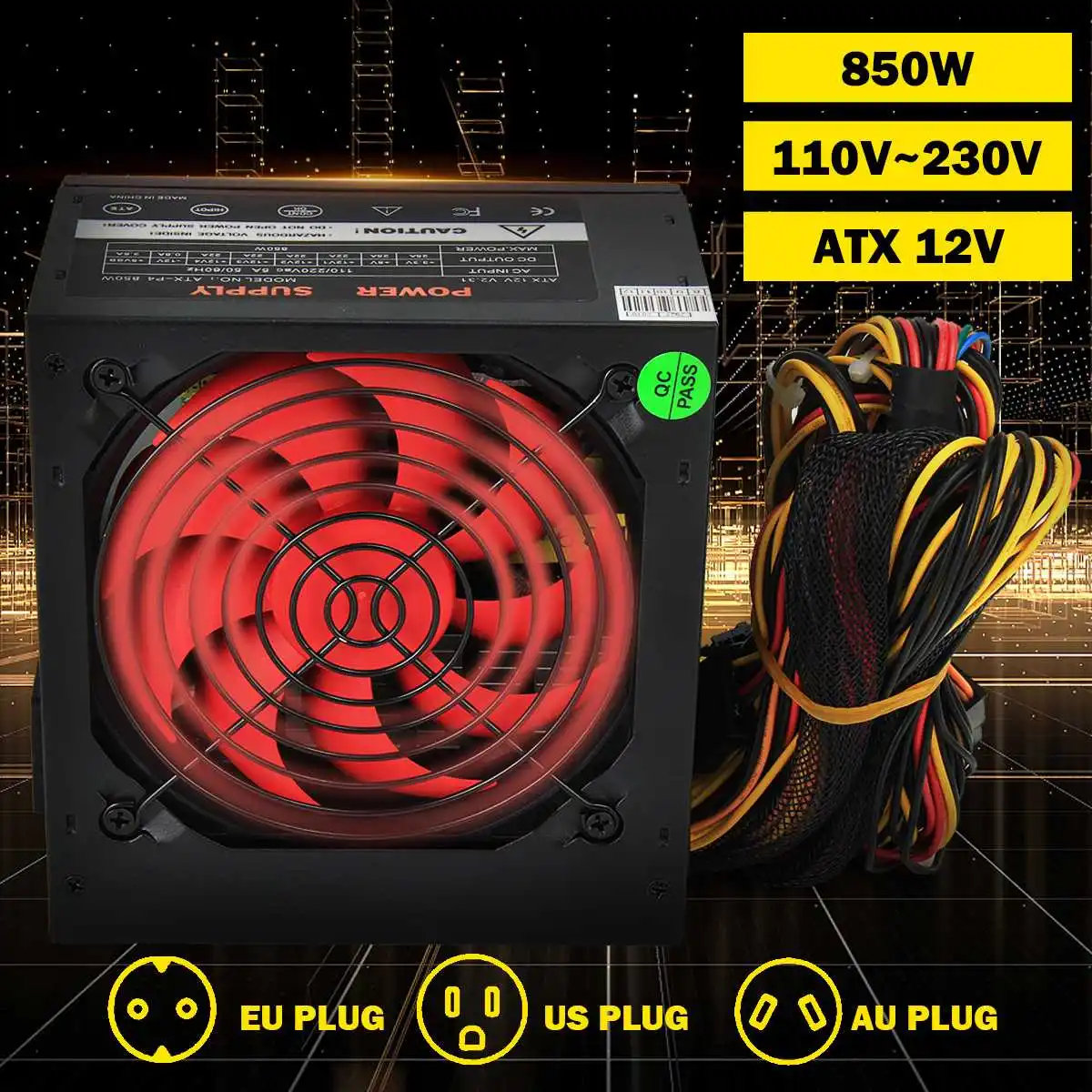 Блок питания 850 Вт 110-230 в 120 мм светодиодный вентилятор 24 Pin PCI SATA ATX 12 в активный блок питания для ПК для настольных игр
Блок питания 850 Вт 110-230 в 120 мм светодиодный вентилятор 24 Pin PCI SATA ATX 12 в активный блок питания для ПК для настольных игр