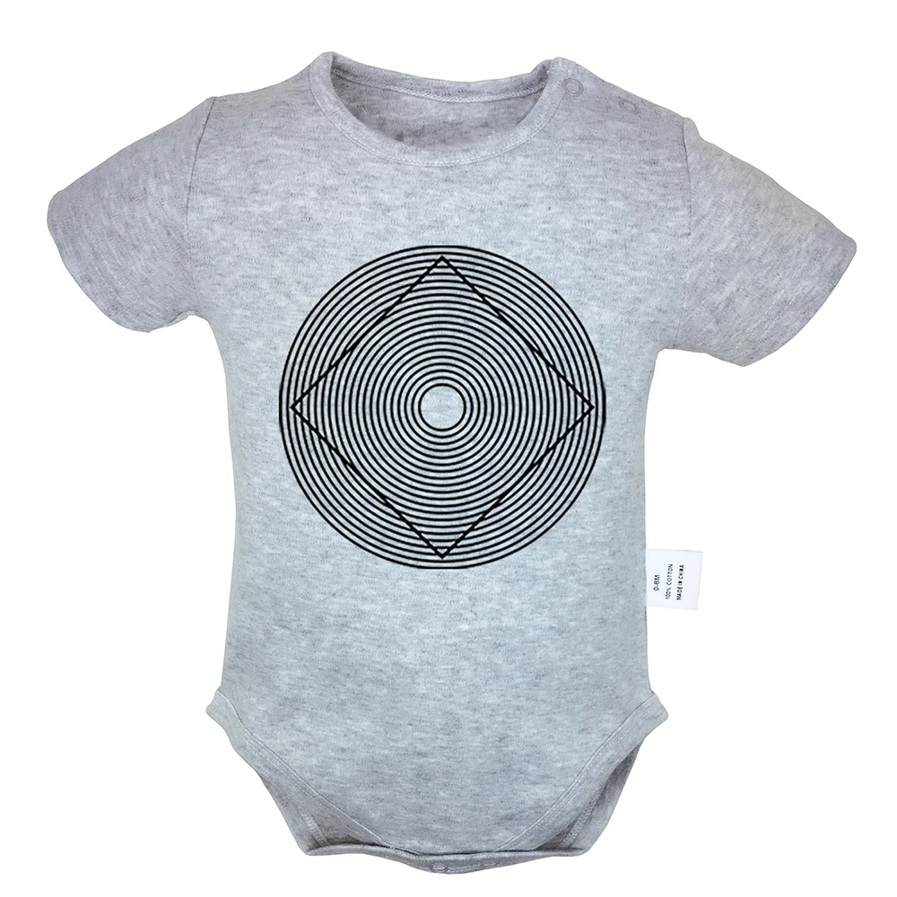 

Geometry FIG illusion Art Rainbow Death Ray Design Newborn Baby Boys Girls Outfits Jumpsuit Print Infant Bodysuit Clothes Sets