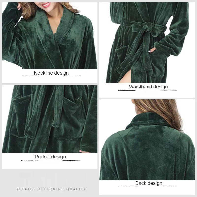 Women's Robe Bathrobe Long Nightgown Winter Thicken Pajamas Custom Flannel Bath Robe Women Sleepwear Autumn Plus Size Piajama
Women's Robe Bathrobe Long Nightgown Winter Thicken Pajamas Custom Flannel Bath Robe Women Sleepwear Autumn Plus Size Piajama