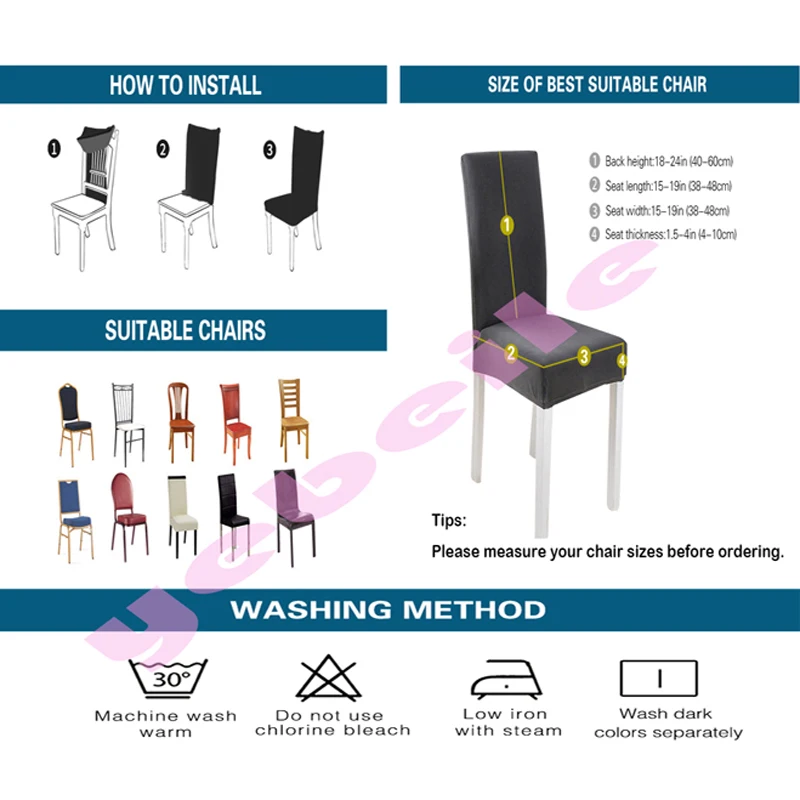 1PC high quality Chair protecter Stretch Elastic Dining Seat Cover for Banquet Wedding Restaurant Hotel Anti-dirty Removable
1PC high quality Chair protecter Stretch Elastic Dining Seat Cover for Banquet Wedding Restaurant Hotel Anti-dirty Removable
