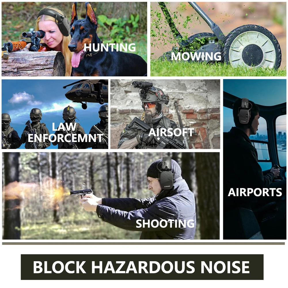ZOHAN 2pcs Earmuffs Shoot Ear Protection Electronic Noise Cancelling Tactical for Hunting Outdoors Competition Defender NRR 22db
ZOHAN 2pcs Earmuffs Shoot Ear Protection Electronic Noise Cancelling Tactical for Hunting Outdoors Competition Defender NRR 22db