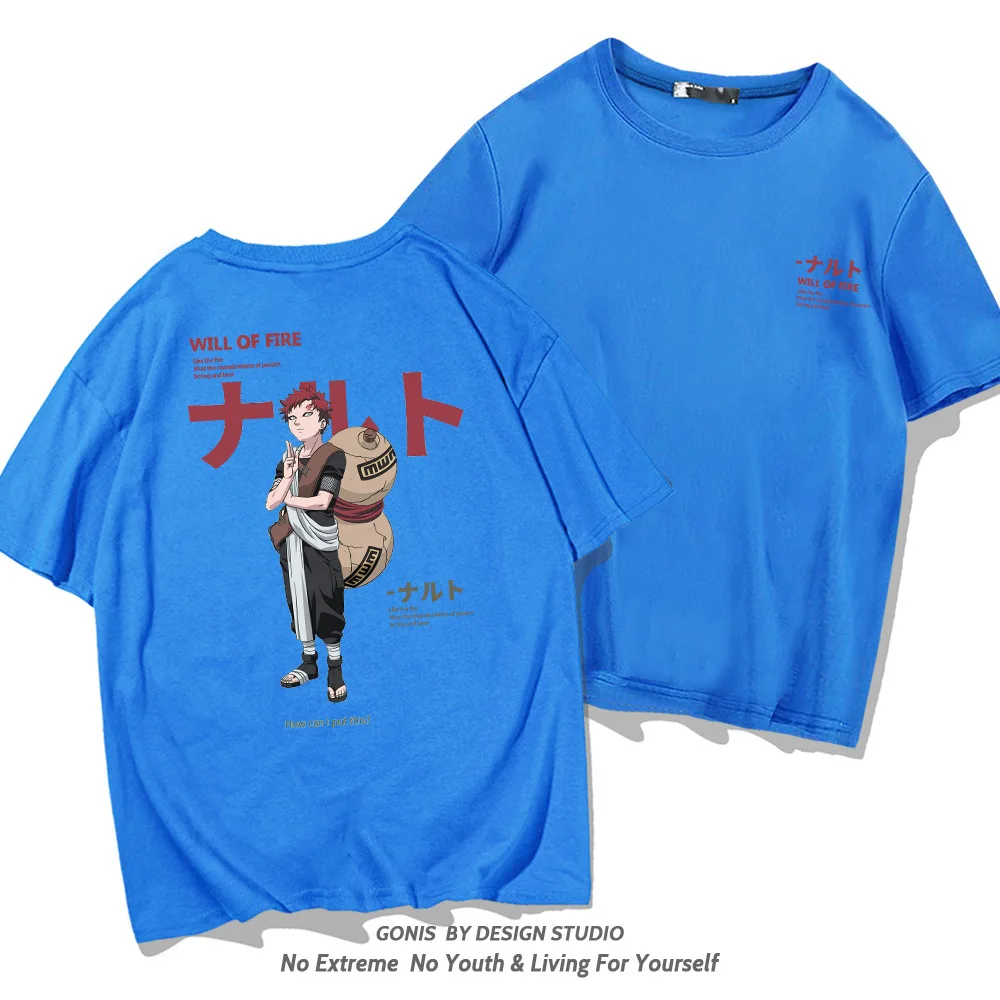 Женская и мужская летняя свободная футболка в стиле аниме I Gaara для подростков
