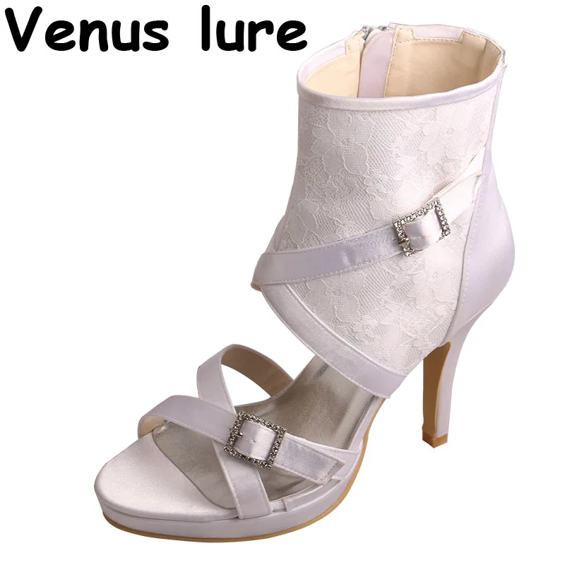 Женские сапоги для невесты Venus lure, белые сапоги на высоком каблуке с кружевной молнией
Женские сапоги для невесты Venus lure, белые сапоги на высоком каблуке с кружевной молнией