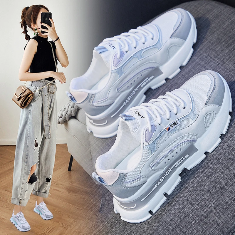 Кроссовки Dad Shoes Женская модная Новинка Лето 2021 дышащая повседневная спортивная обувь универсальная Студенческая беговая Обувь 
Кроссовки Dad Shoes Женская модная Новинка Лето 2021 дышащая повседневная спортивная обувь универсальная Студенческая беговая Обувь